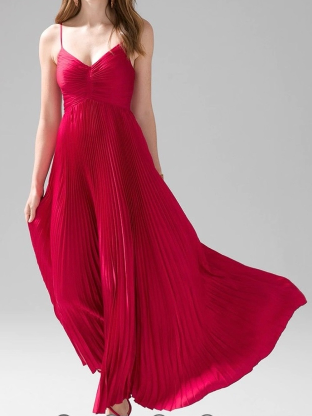 White House Black Market Satin Pleated Maxi Dress 6